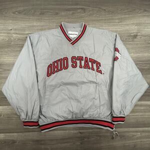 Vintage Ohio State Buckeyes Jacket Mens XL Gray NCAA Football Pullover Y2K